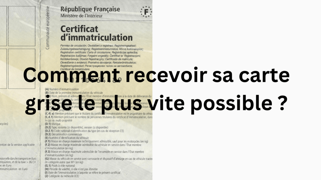 découvrez comment obtenir facilement votre carte grise en ligne. suivez notre guide étape par étape pour simplifier les démarches administratives et recevoir votre document dans les meilleurs délais.